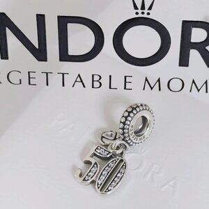 Pandora 50th Celebration Dangle Charm S925 Sterling Silver with box